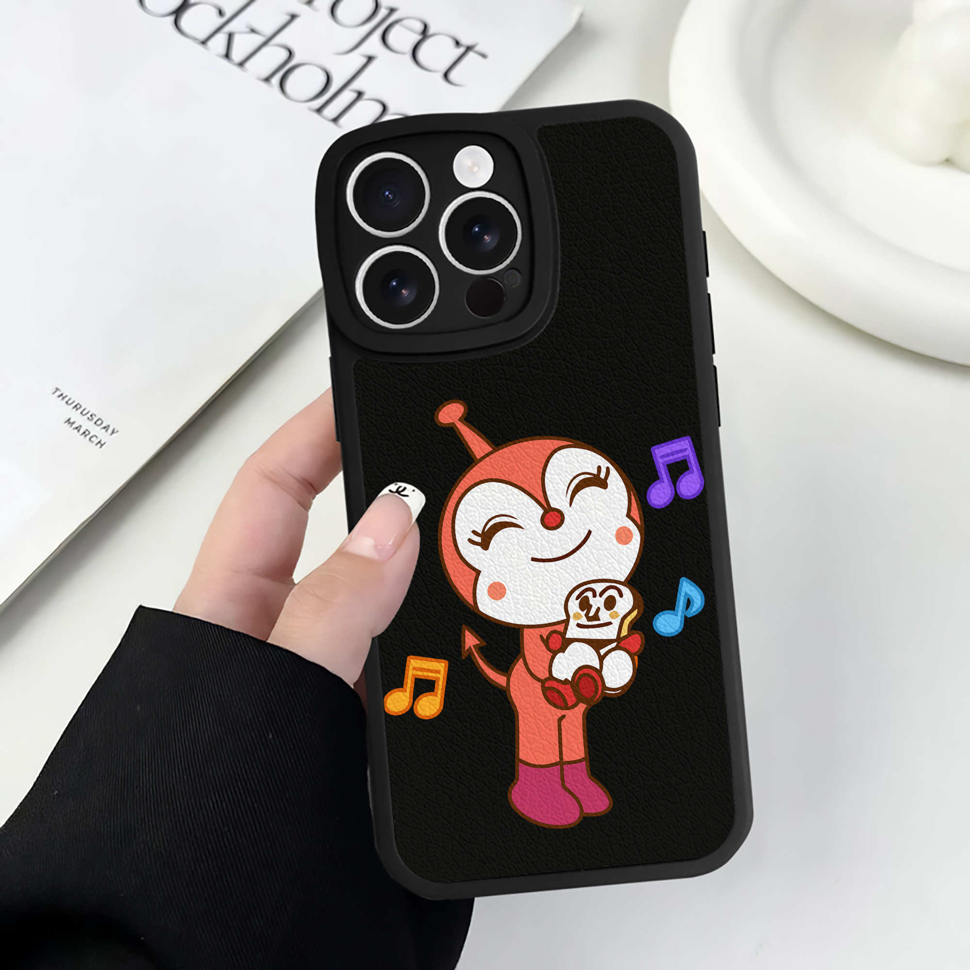 （画像用） アンパンマン Anpanman 【iPhone 16シリーズ対応】シリコンスマホケース（レザー調） 材質：シリコン